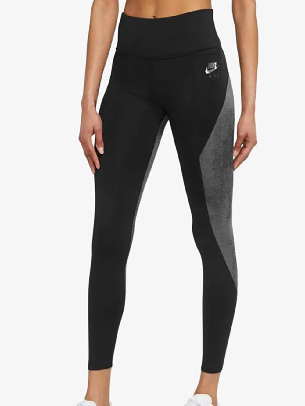 NWT Nike Air DRI-FIT Fast Women's Running Leggings Tights Black Silver Sz M